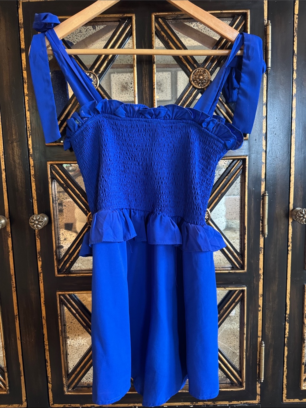 Blue Ruffle Strap Romper - Picture 3 of 3